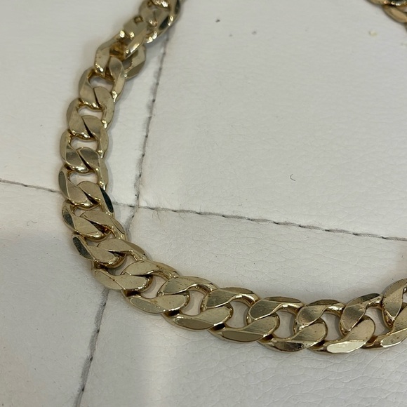 Mens 14K Gold over brass curb chain necklace 18” - Picture 2 of 3